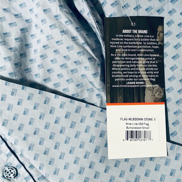 Soft Blue Nine Line Men’s Button Down - Picture 6 of 6